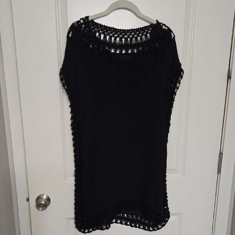 Black Crochet Cover-Up